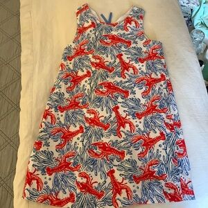 Girls Lobster Print Shift Dress - size 7